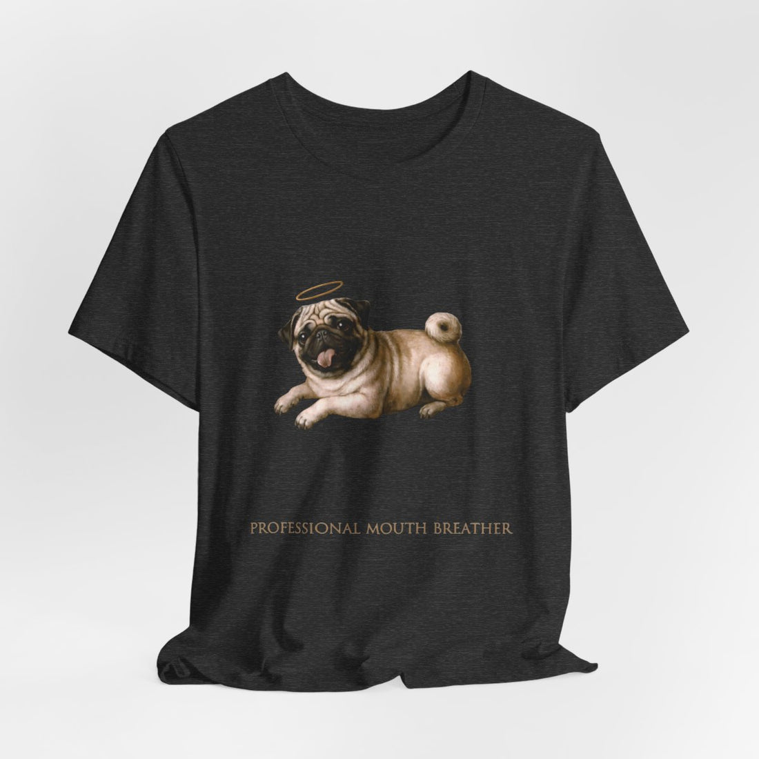 Dark Grey Heather — Hanging | Pug 'Professional Mouth Breather' Tee