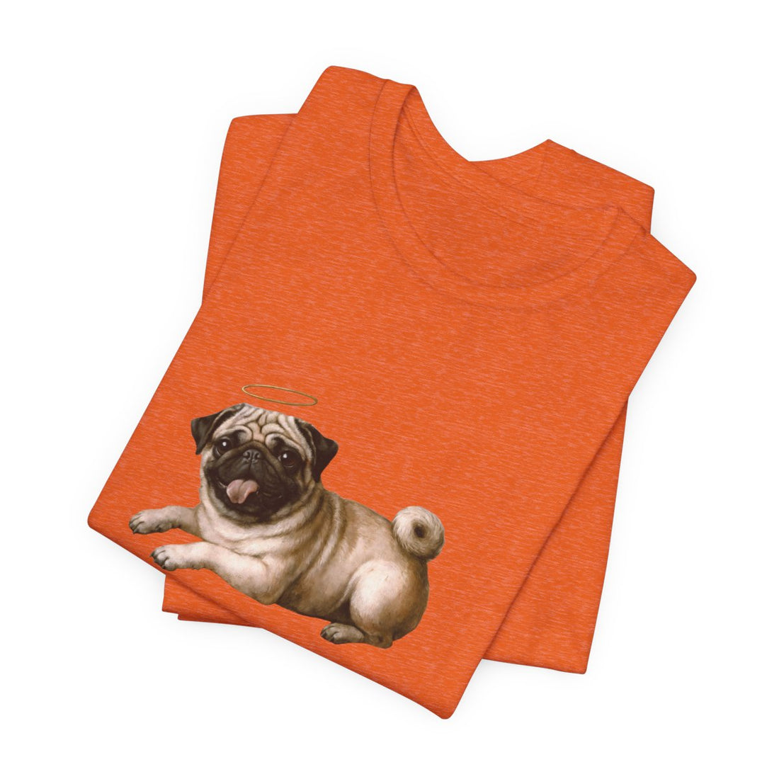Heather Orange — Folded | Pug 'Professional Mouth Breather' Tee