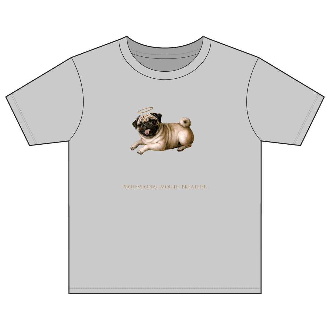 Sport Grey — Front | Pug 'Professional Mouth Breather' Youth Tee