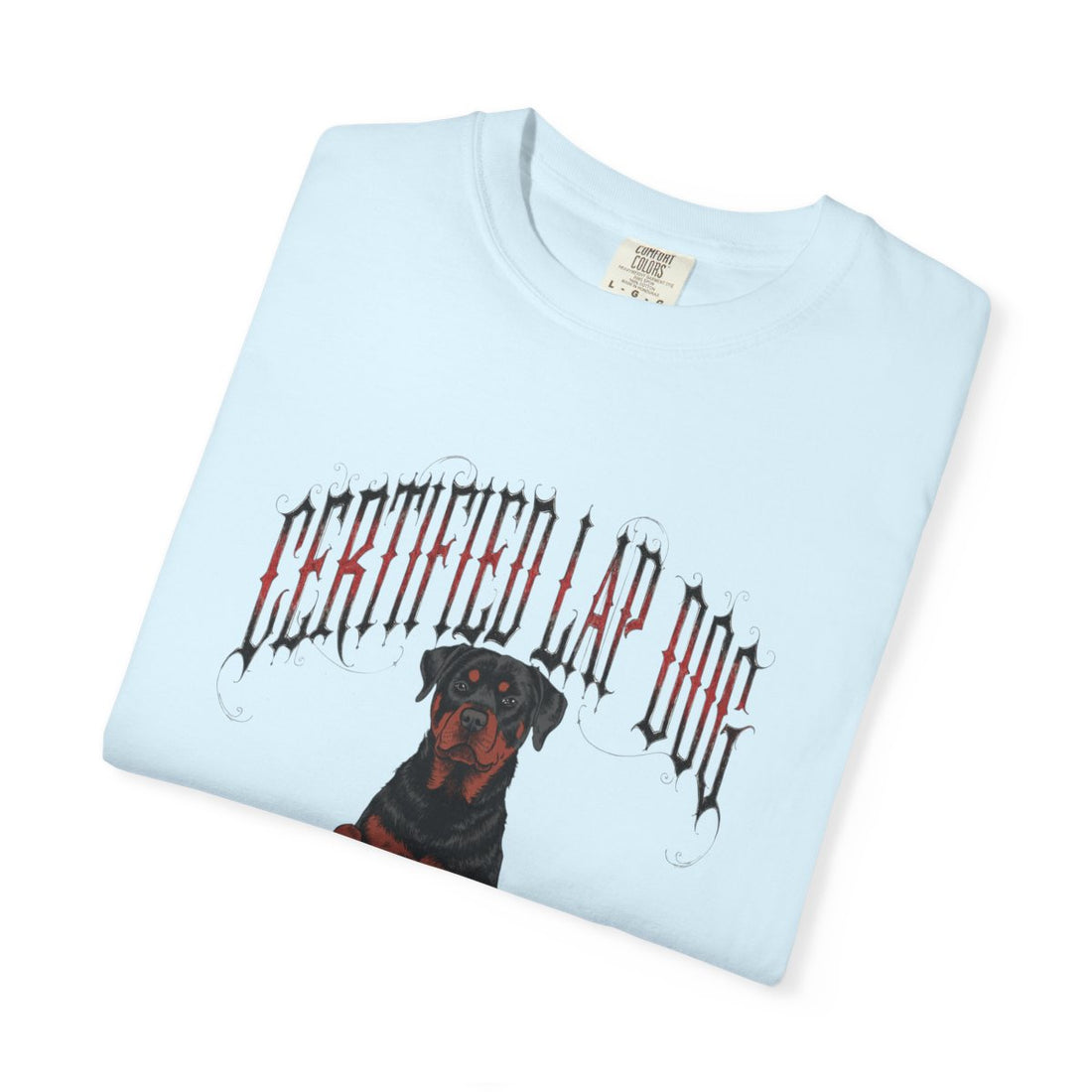 Chambray — Folded | Rottweiler 'Certified Lap Dog' Garment-Dyed Tee