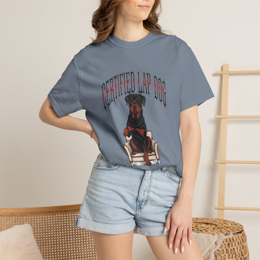 Blue Jean — Lifestyle | Rottweiler 'Certified Lap Dog' Garment-Dyed Tee