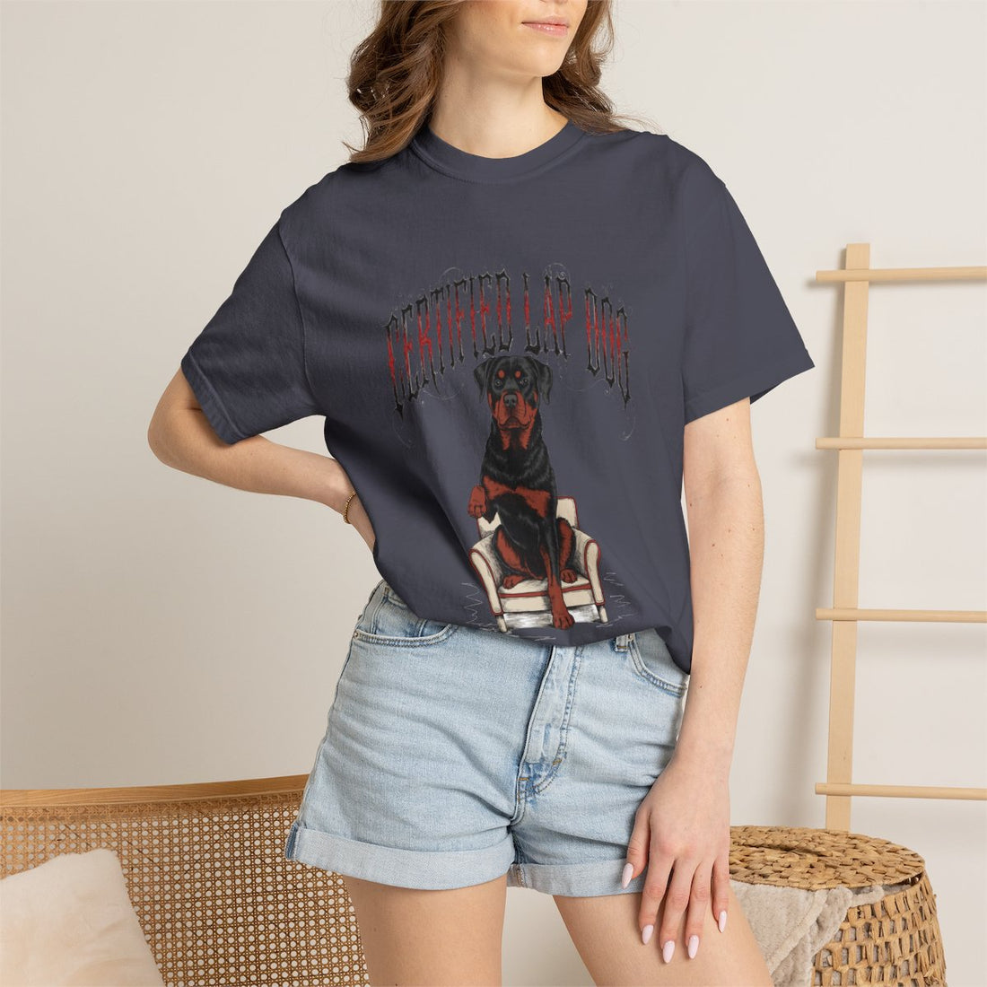Navy — Lifestyle | Rottweiler 'Certified Lap Dog' Garment-Dyed Tee