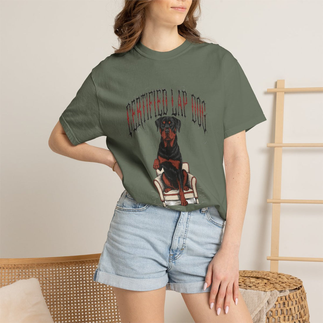 Moss — Lifestyle | Rottweiler 'Certified Lap Dog' Garment-Dyed Tee