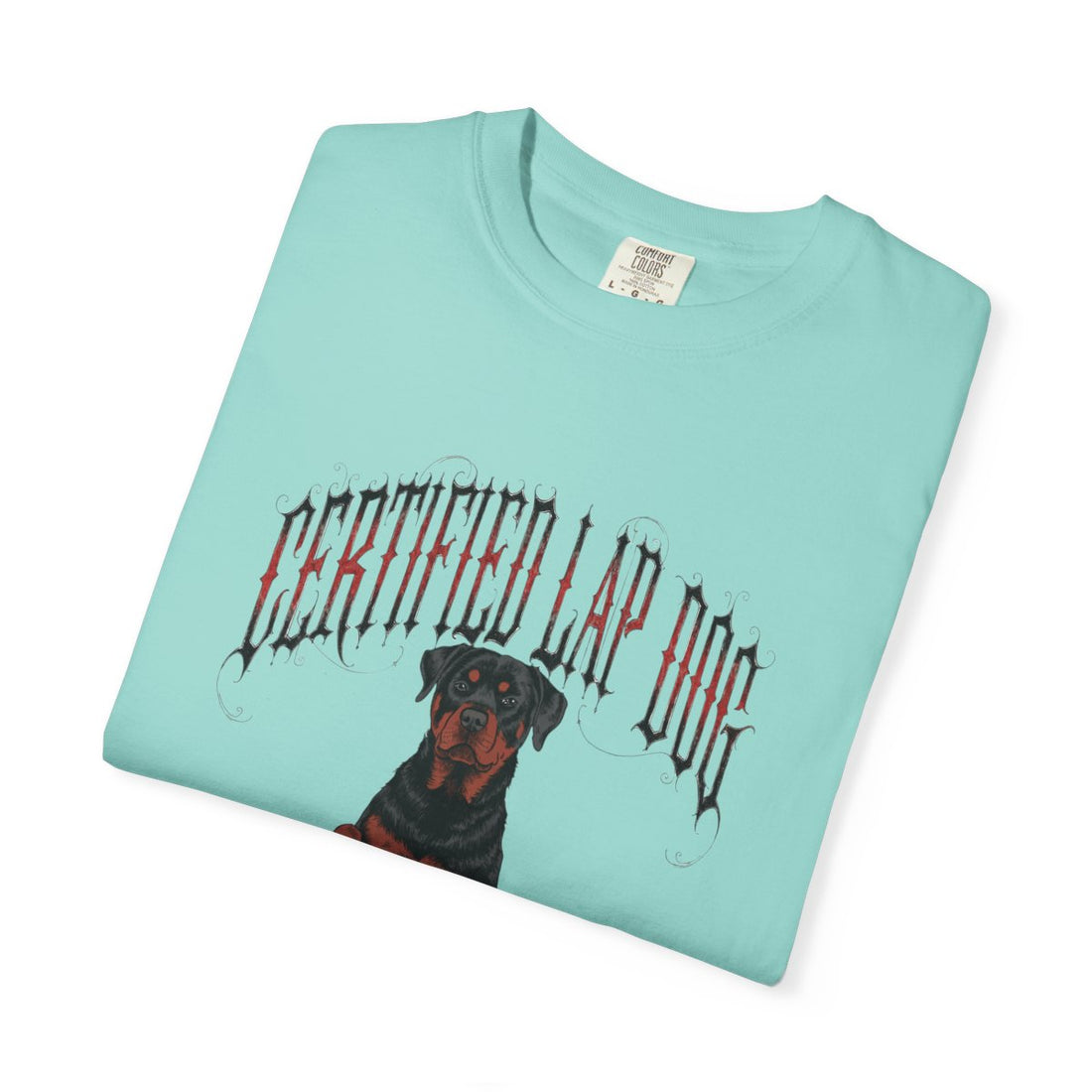 Chalky Mint — Folded | Rottweiler 'Certified Lap Dog' Garment-Dyed Tee