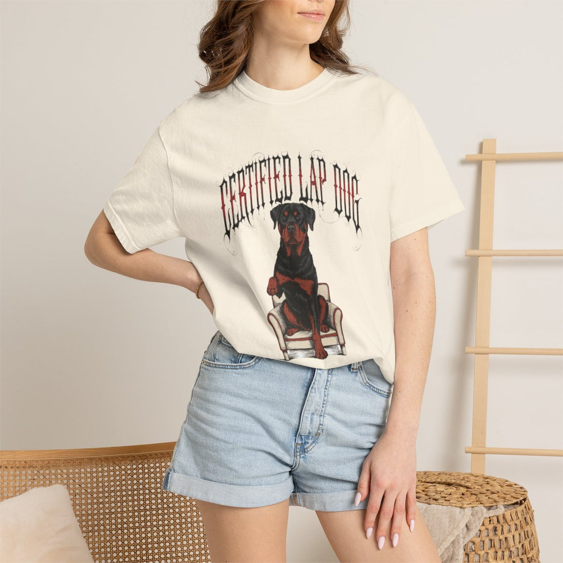 Ivory — Lifestyle | Rottweiler 'Certified Lap Dog' Garment-Dyed Tee