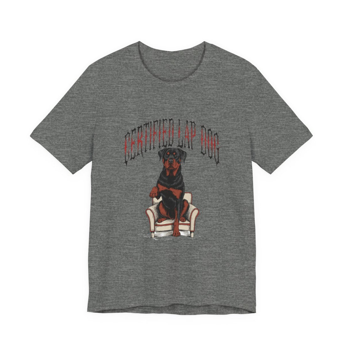 Deep Heather — Front | Rottweiler 'Certified Lap Dog' Tee
