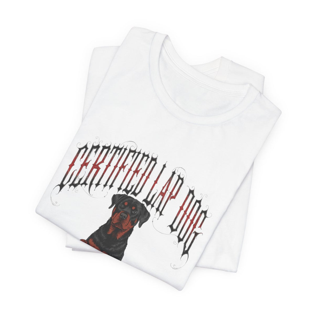 White — Folded | Rottweiler 'Certified Lap Dog' Tee
