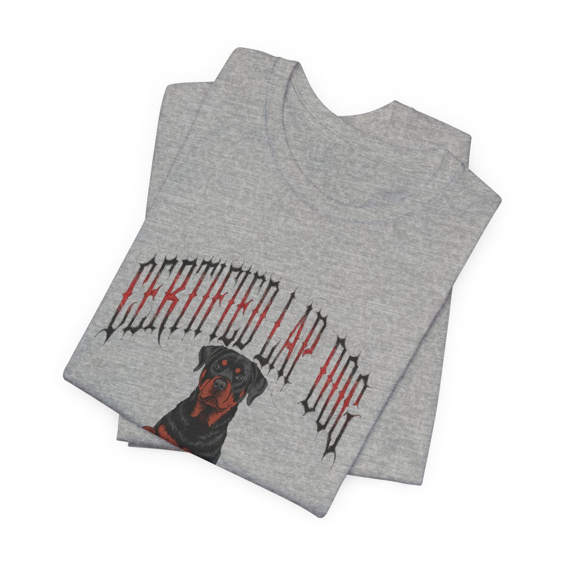 Athletic Heather — Folded | Rottweiler 'Certified Lap Dog' Tee