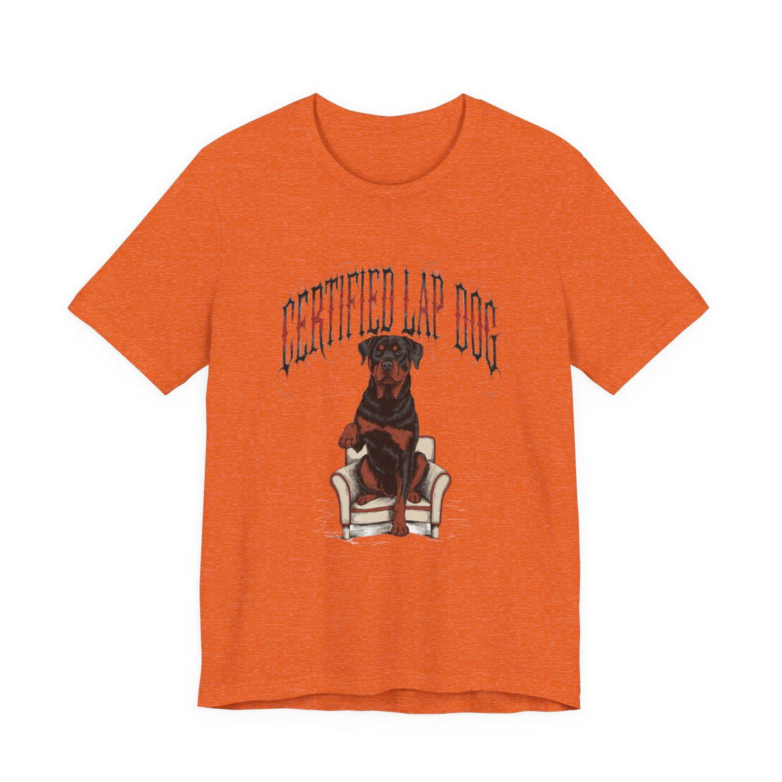 Heather Orange — Front | Rottweiler 'Certified Lap Dog' Tee