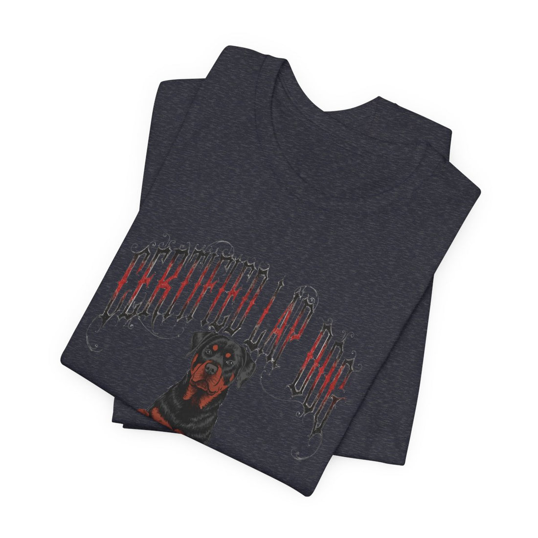 Heather Navy — Folded | Rottweiler 'Certified Lap Dog' Tee