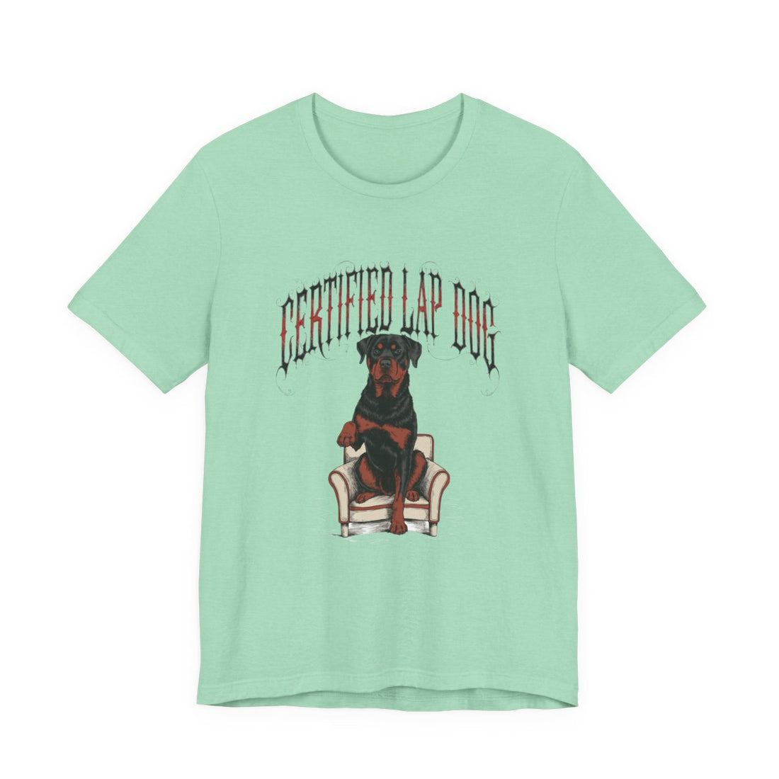 Heather Mint — Front | Rottweiler 'Certified Lap Dog' Tee