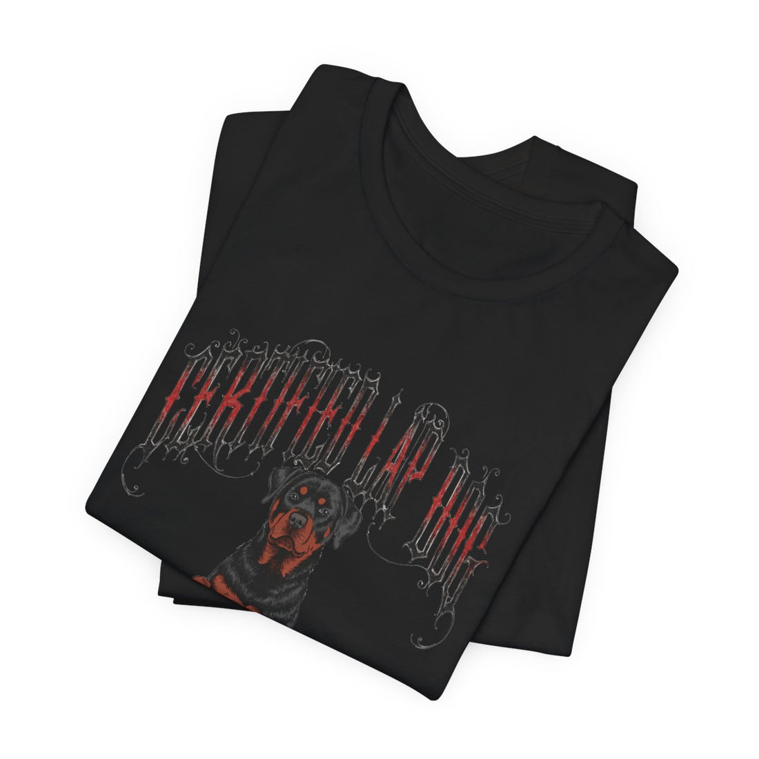 Black — Folded | Rottweiler 'Certified Lap Dog' Tee