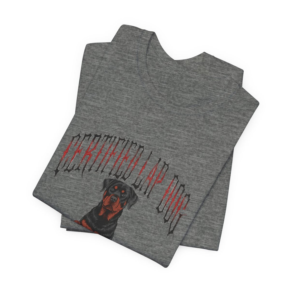 Deep Heather — Folded | Rottweiler 'Certified Lap Dog' Tee