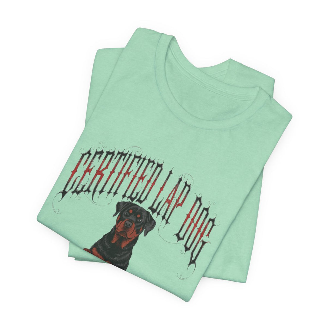 Heather Mint — Folded | Rottweiler 'Certified Lap Dog' Tee
