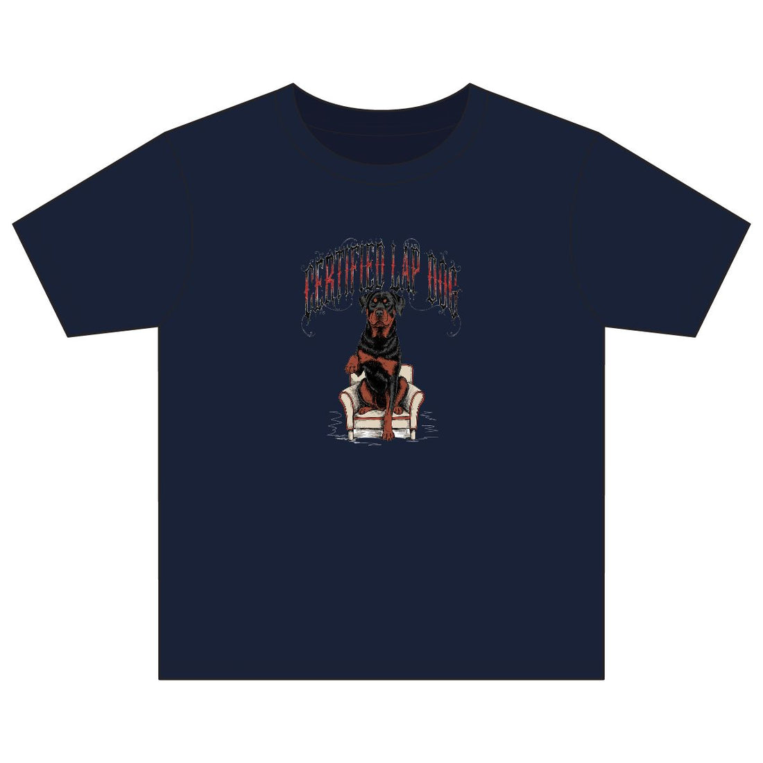 Navy — Front | Rottweiler 'Certified Lap Dog' Youth Tee