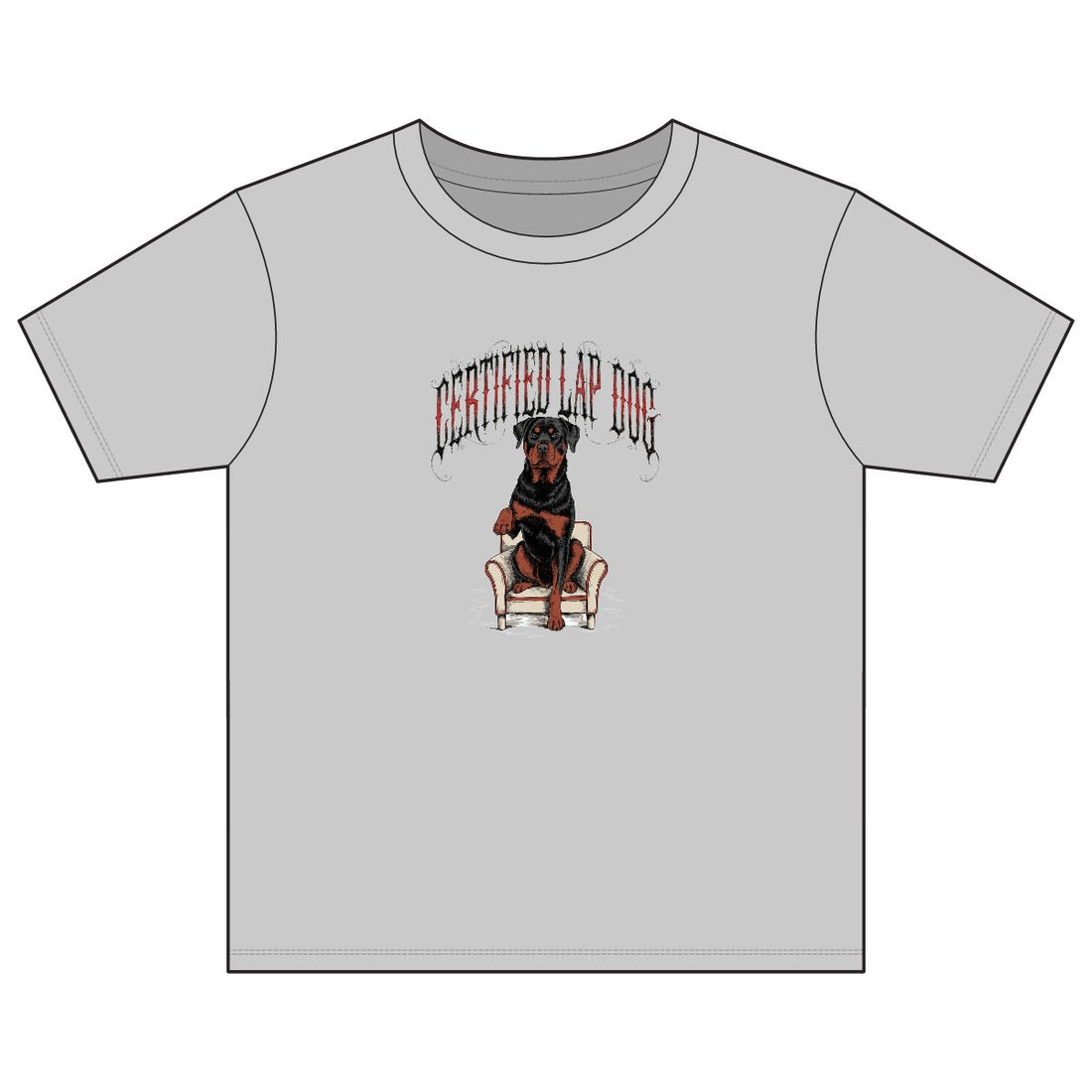 Sport Grey — Front | Rottweiler 'Certified Lap Dog' Youth Tee