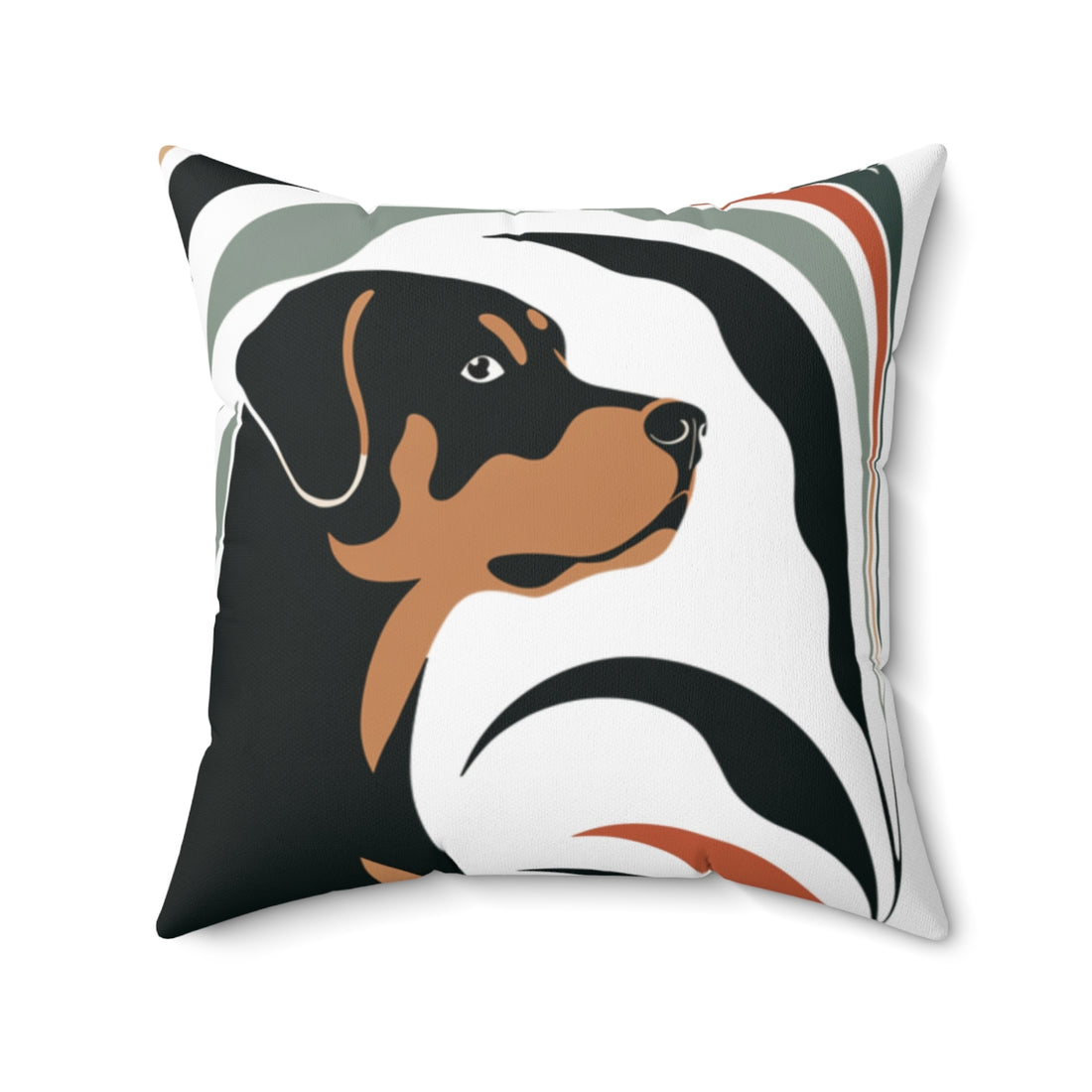20" × 20" — Back | Rottweiler Porch Patrol Throw Pillow