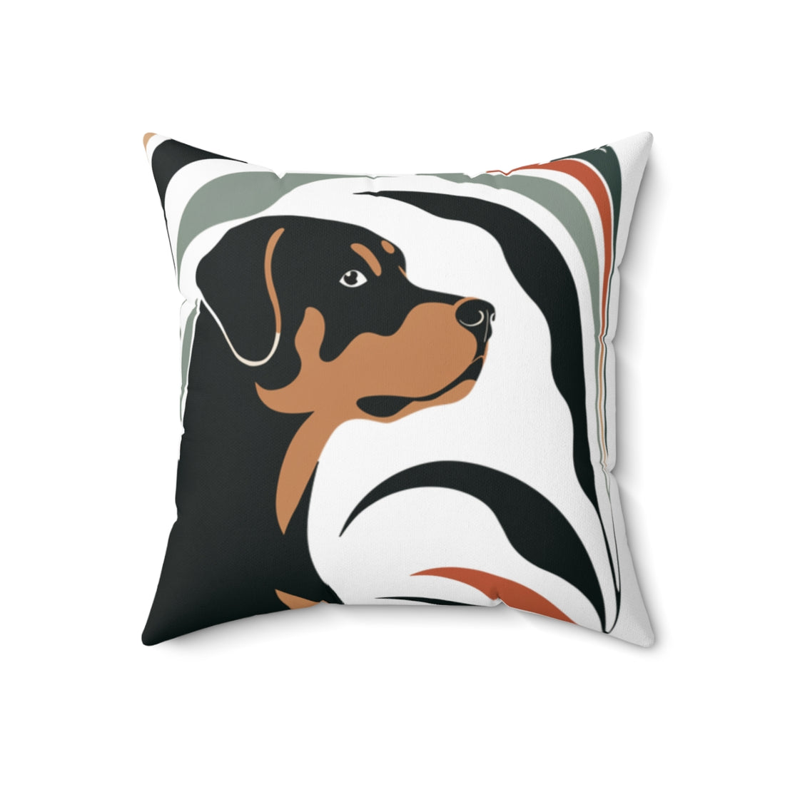18" × 18" — Back | Rottweiler Porch Patrol Throw Pillow