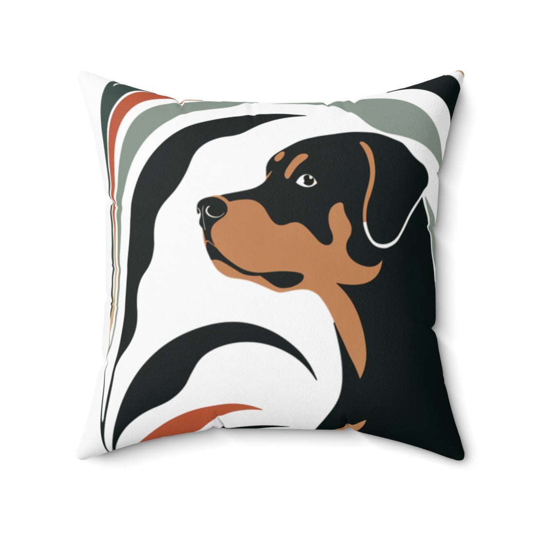 20" × 20" — Front | Rottweiler Porch Patrol Throw Pillow