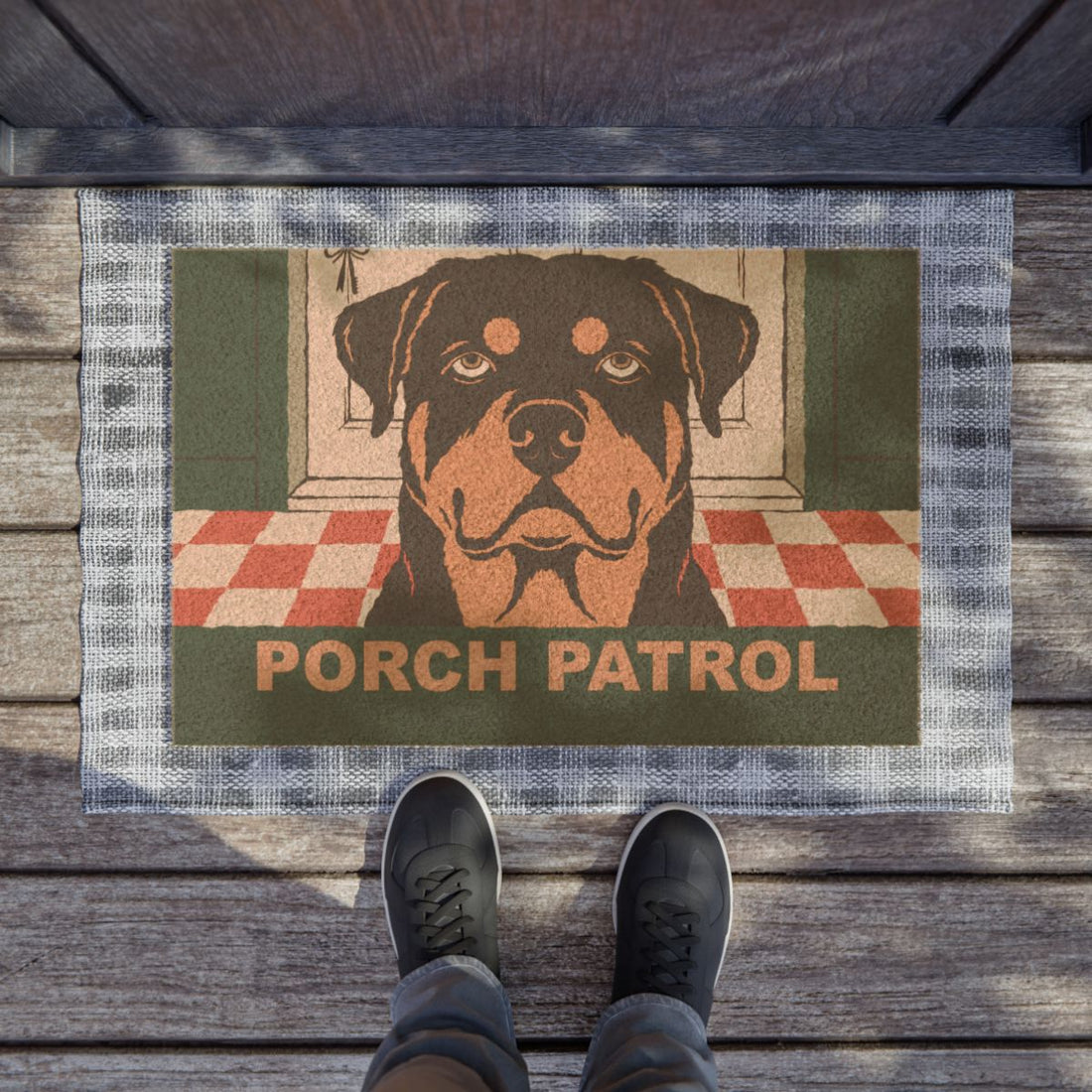 Lifestyle | Rottweiler Porch Patrol Welcome Mat