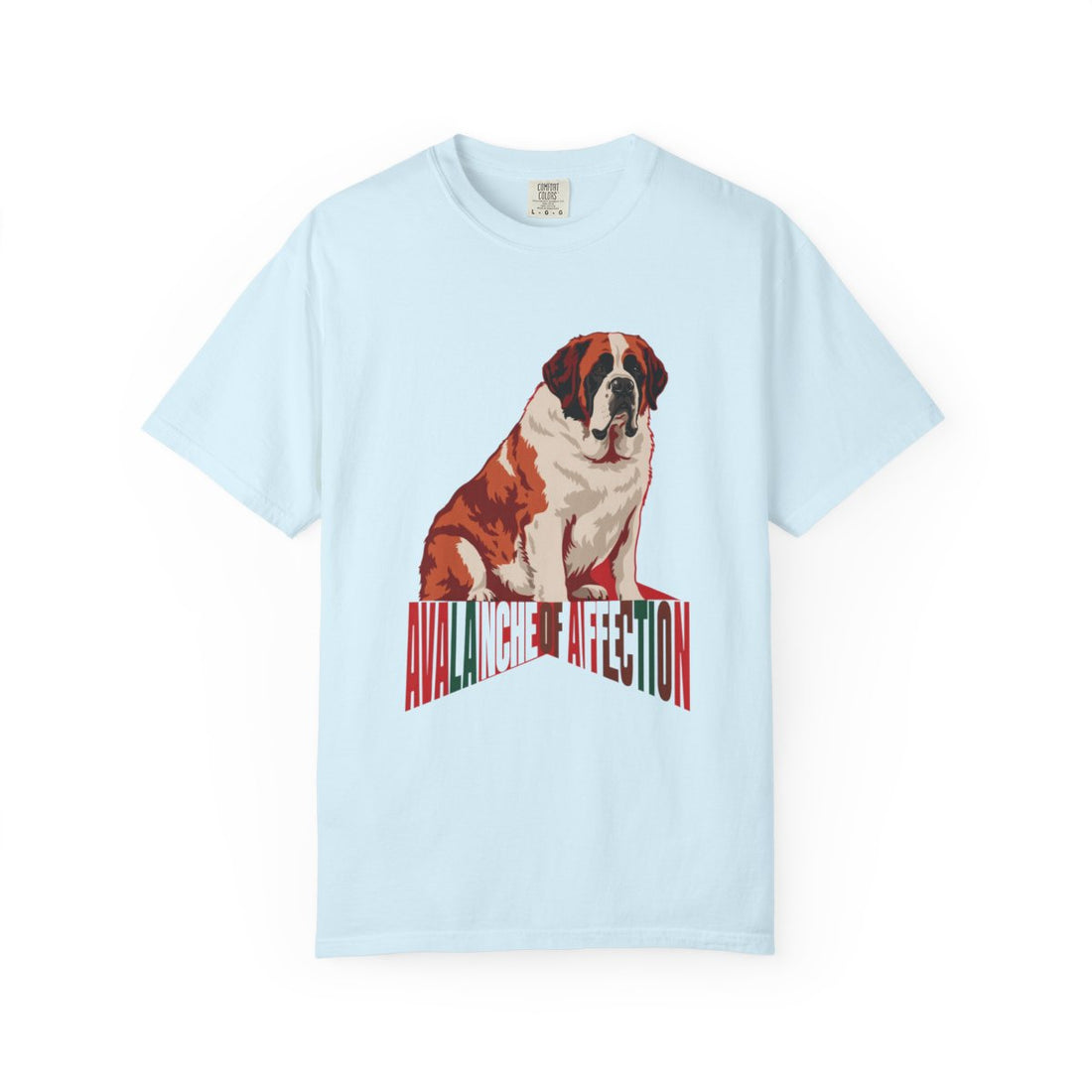Chambray — Front | Saint Bernard 'Avalanche Of Affection' Garment-Dyed Tee