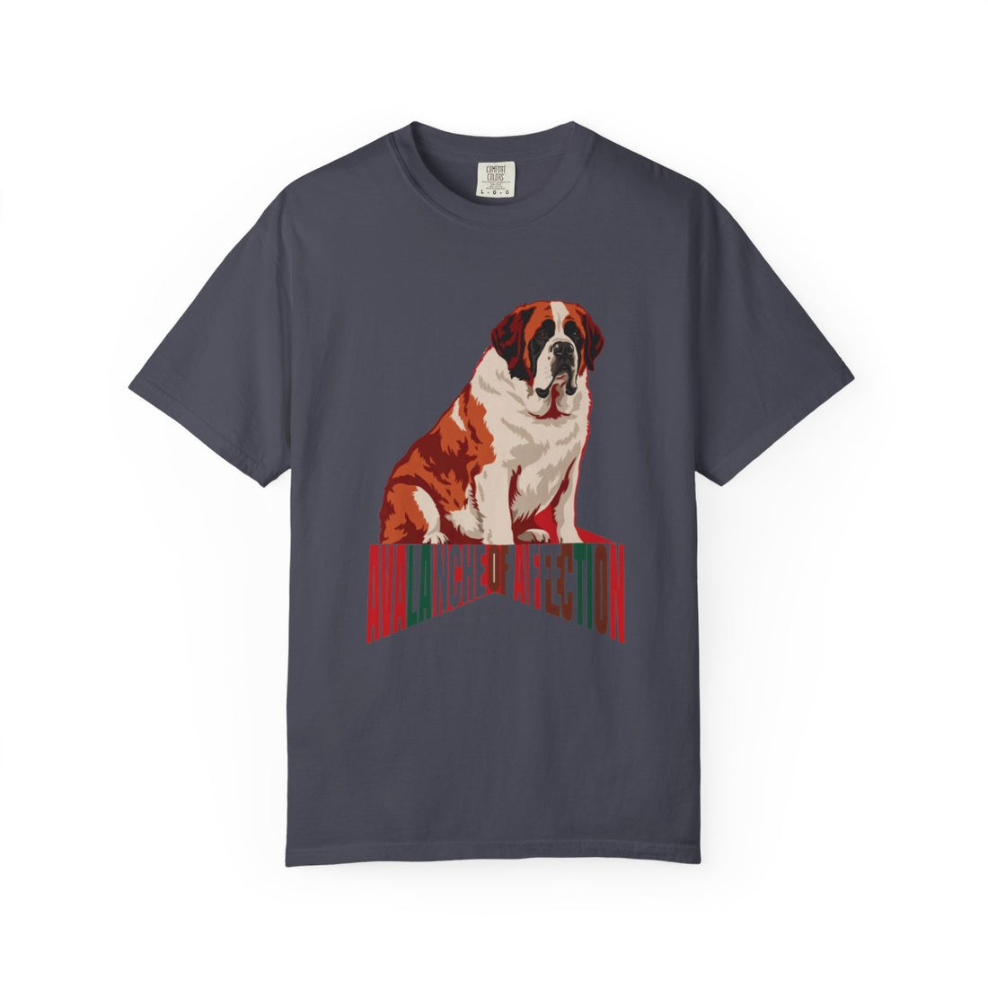 Navy — Front | Saint Bernard 'Avalanche Of Affection' Garment-Dyed Tee