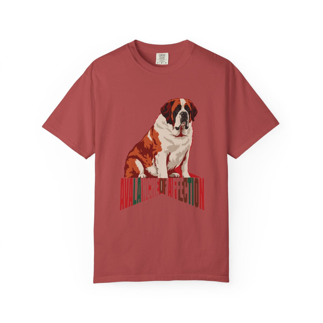 Crimson — Front | Saint Bernard 'Avalanche Of Affection' Garment-Dyed Tee