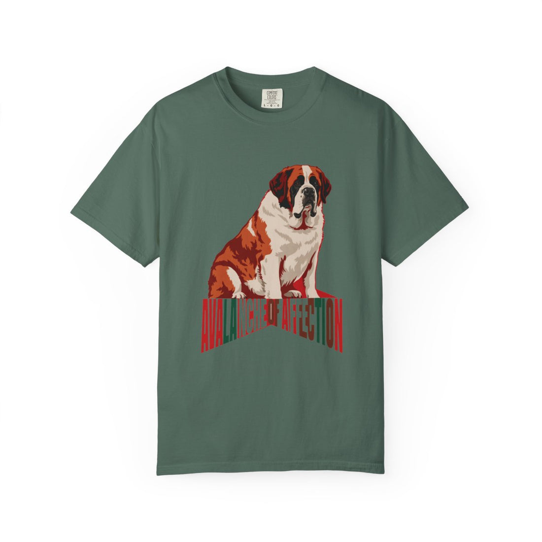 Blue Spruce — Front | Saint Bernard 'Avalanche Of Affection' Garment-Dyed Tee