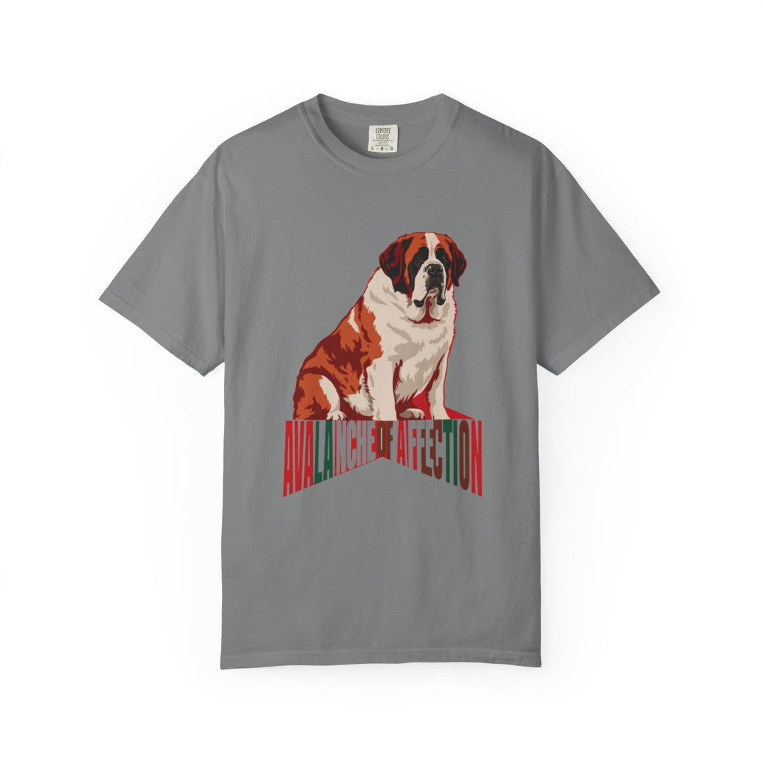 Grey — Front | Saint Bernard 'Avalanche Of Affection' Garment-Dyed Tee