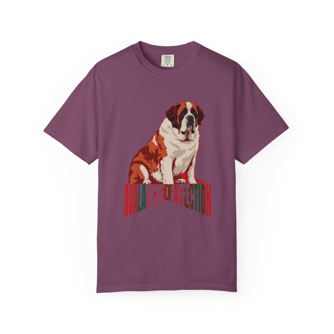 Berry — Front | Saint Bernard 'Avalanche Of Affection' Garment-Dyed Tee