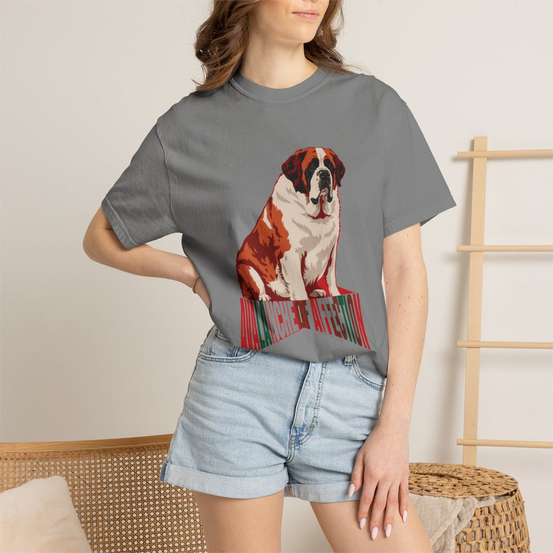 Grey — Lifestyle | Saint Bernard 'Avalanche Of Affection' Garment-Dyed Tee