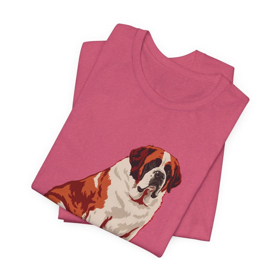 Heather Raspberry — Folded | Saint Bernard 'Avalanche Of Affection' Tee