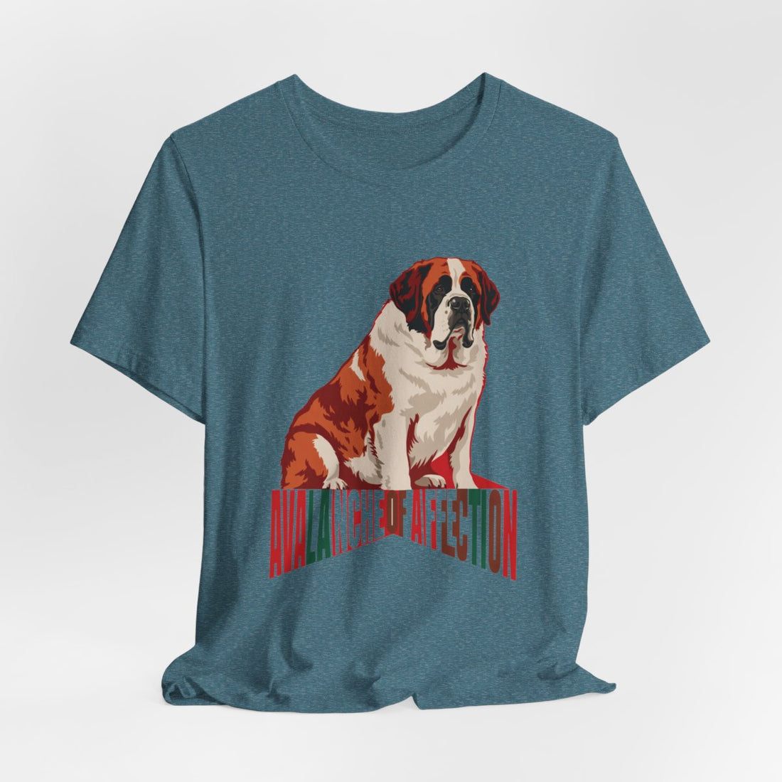 Heather Deep Teal — Hanging | Saint Bernard 'Avalanche Of Affection' Tee