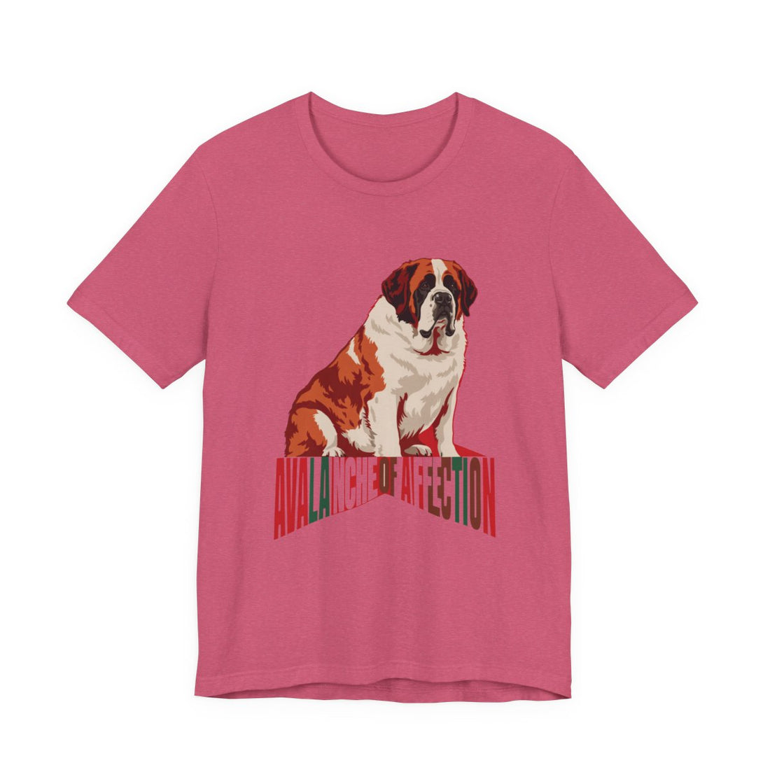 Heather Raspberry — Front | Saint Bernard 'Avalanche Of Affection' Tee