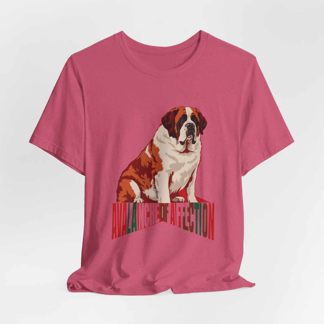 Heather Raspberry — Hanging | Saint Bernard 'Avalanche Of Affection' Tee