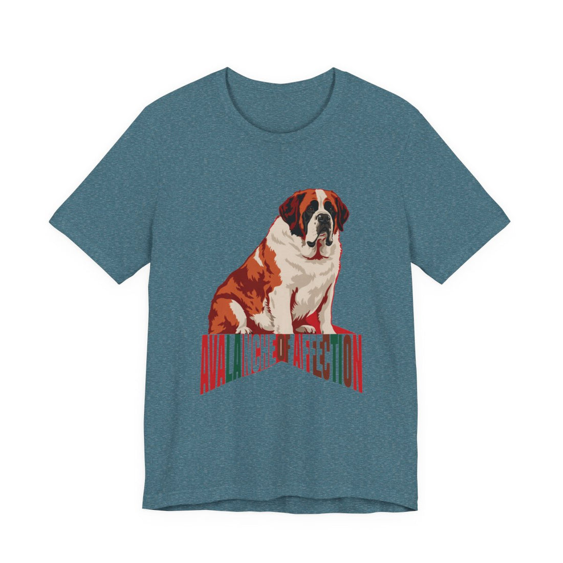 Heather Deep Teal — Front | Saint Bernard 'Avalanche Of Affection' Tee