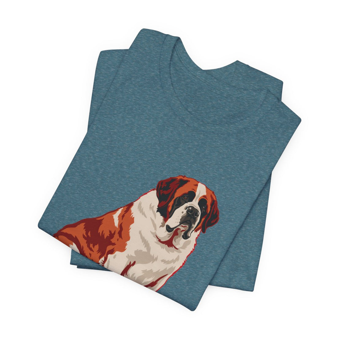 Heather Deep Teal — Folded | Saint Bernard 'Avalanche Of Affection' Tee