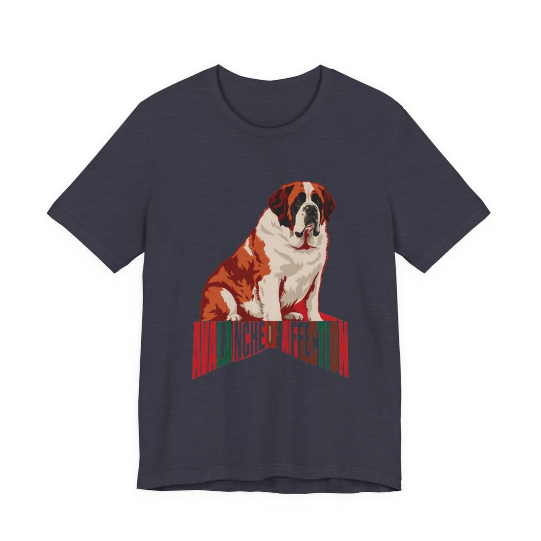 Heather Midnight Navy — Front | Saint Bernard 'Avalanche Of Affection' Tee
