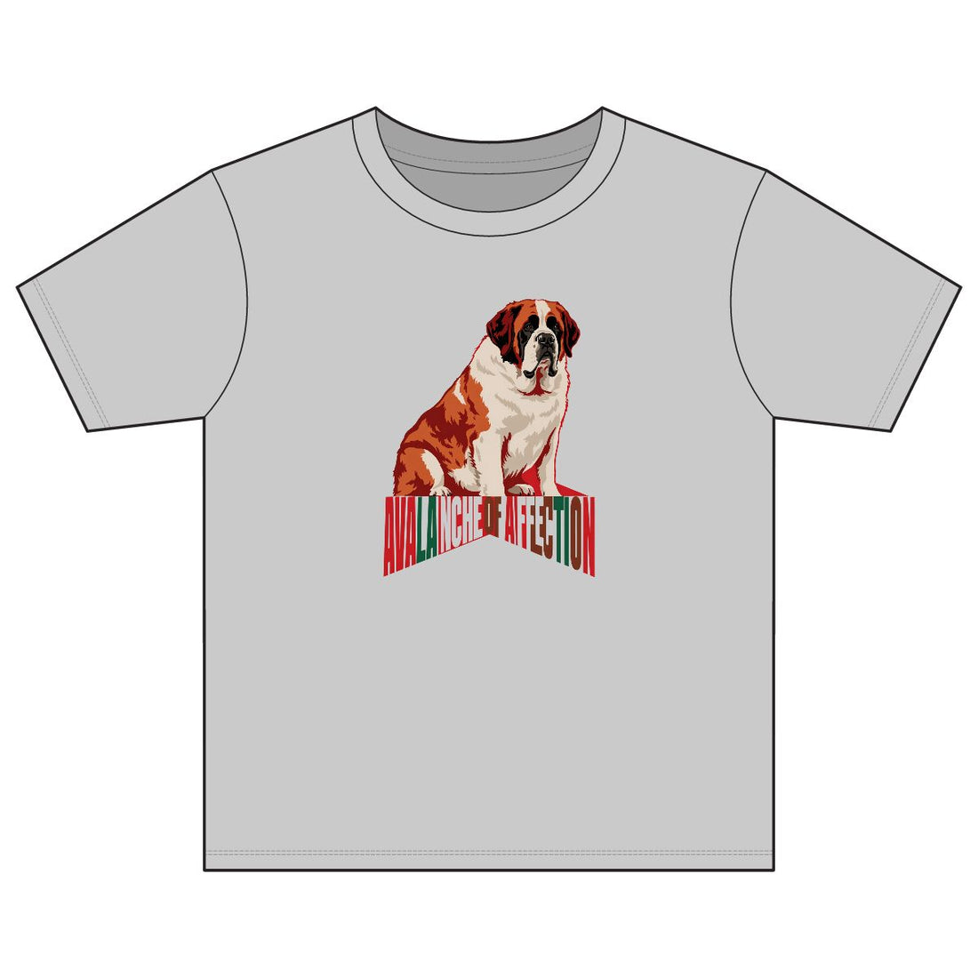 Sport Grey — Front | Saint Bernard 'Avalanche Of Affection' Youth Tee
