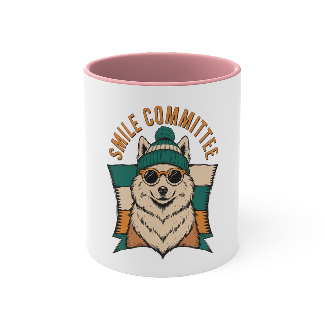 Pink — Front | Samoyed Smile Committee Accent Mug
