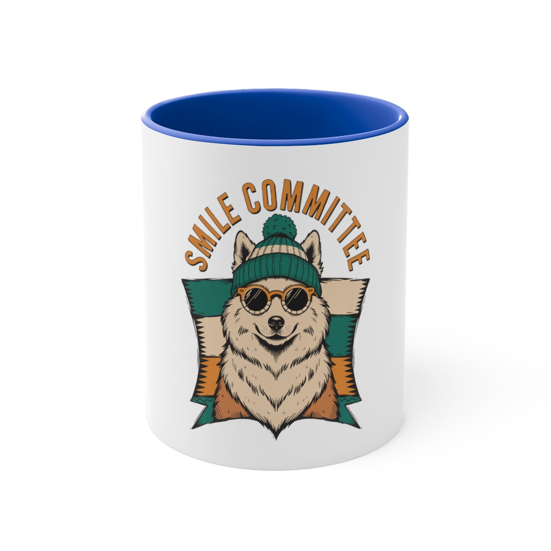 Blue — Front | Samoyed Smile Committee Accent Mug