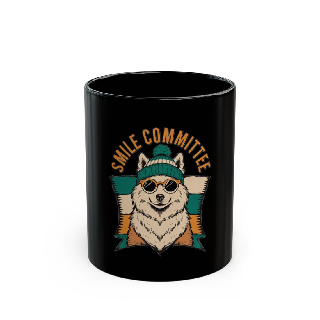 11oz — Front | Samoyed Smile Committee Black Mug