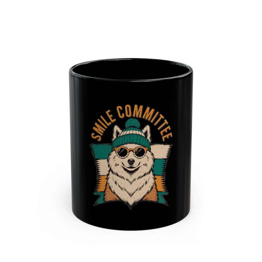 Samoyed Smile Committee Black Mug