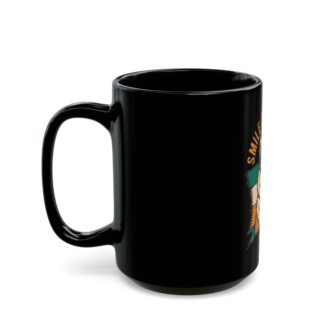 15oz — Left side | Samoyed Smile Committee Black Mug