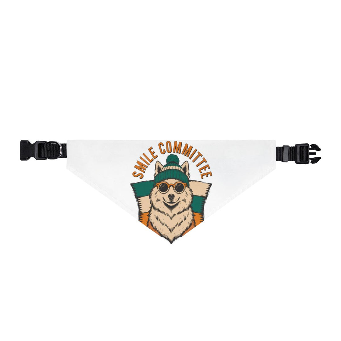 XL — Front | Samoyed Smile Committee Clip-On Bandana