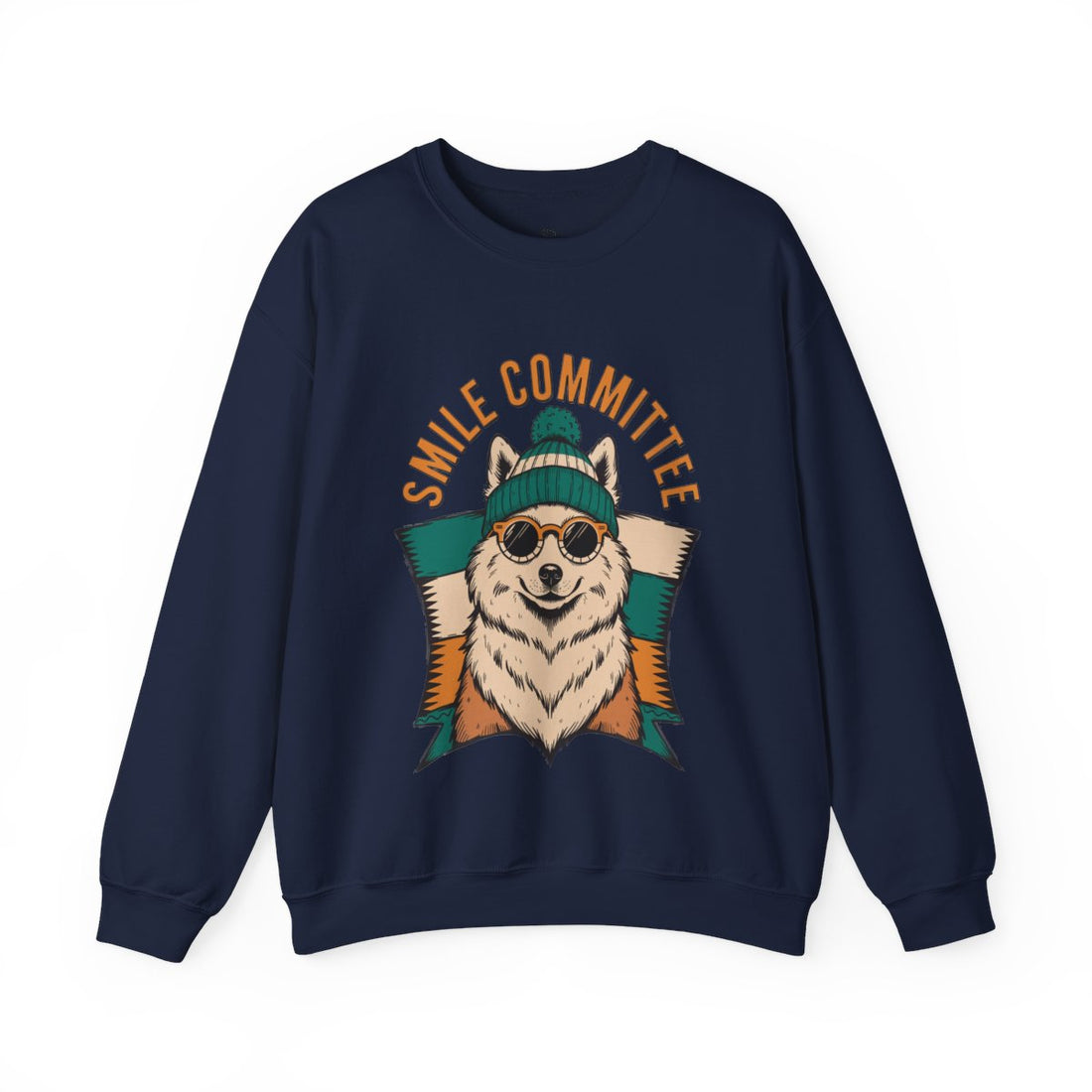 Navy — Front | Samoyed Smile Committee Crewneck