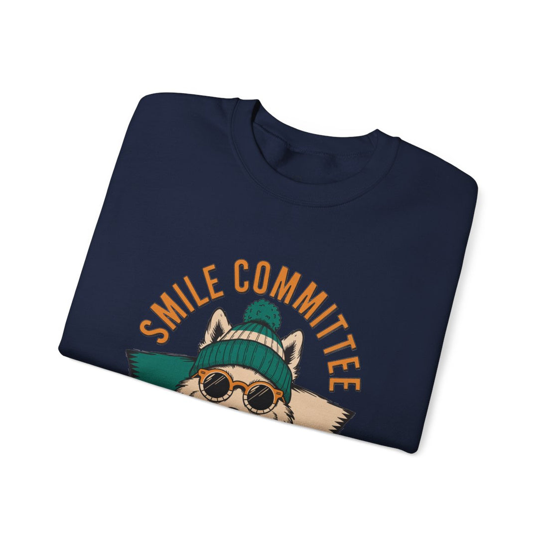 Navy — Folded | Samoyed Smile Committee Crewneck