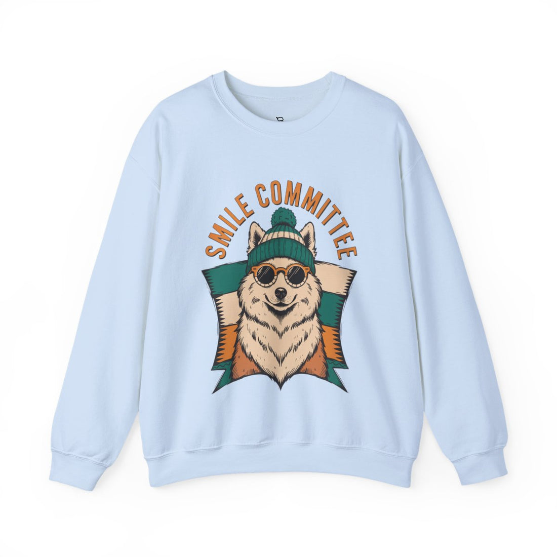Light Blue — Front | Samoyed Smile Committee Crewneck