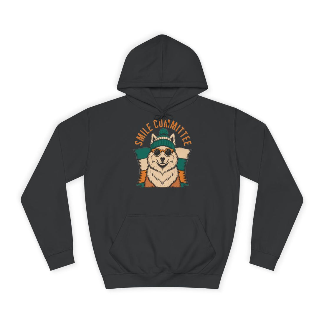 Jet Black — Front | Samoyed Smile Committee Hoodie for Sammy Owners