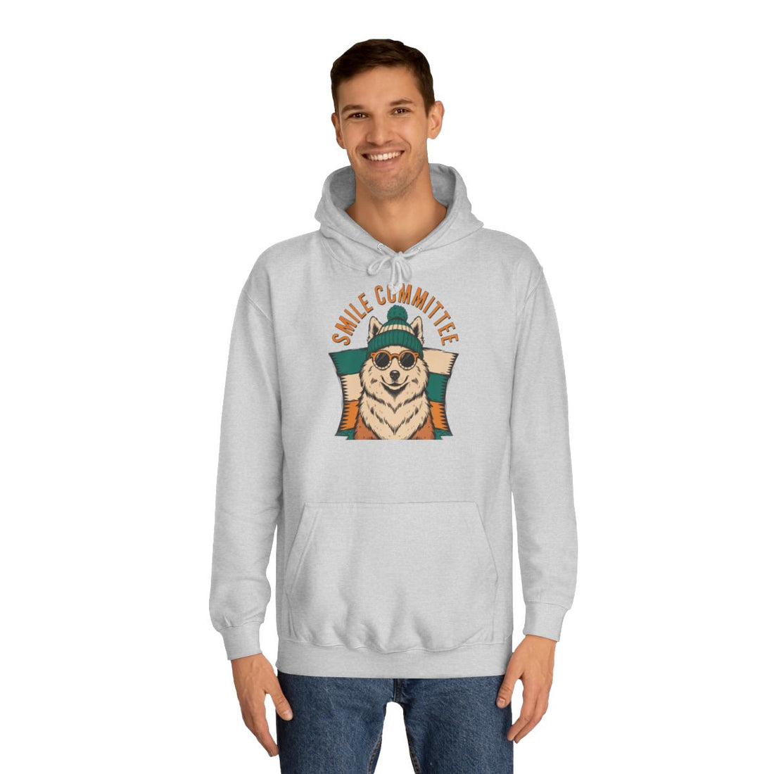 Heather Grey — Lifestyle | Samoyed Smile Committee Hoodie for Sammy Owners